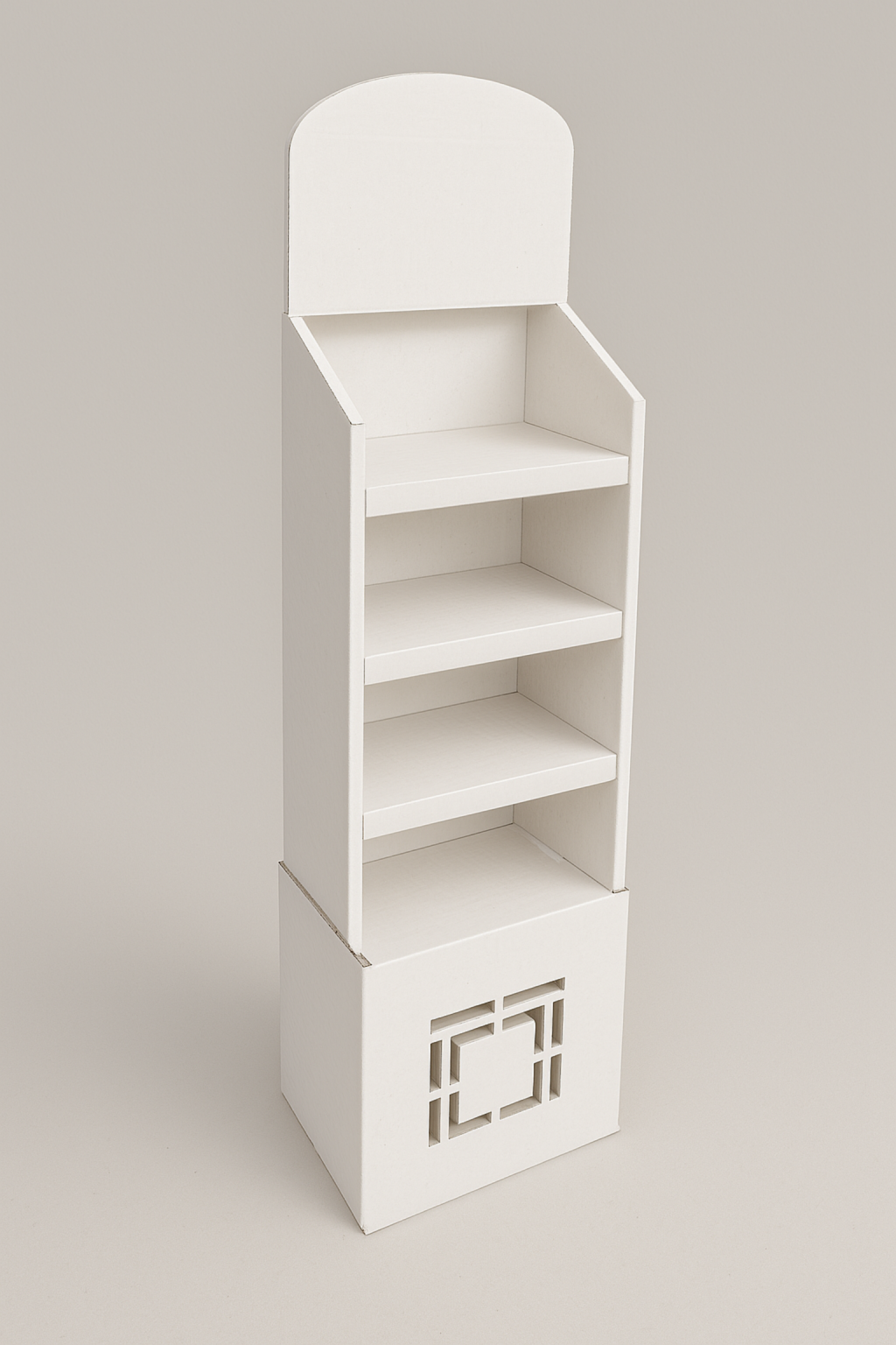 Blank white production prototype of the display unit